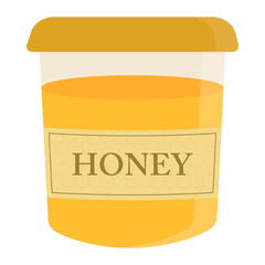 Honey jar vector illustration. Simple and realistic honey icon illustration for web and print isolated on white background.