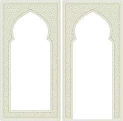 Foto op Plexiglas A set of two design elements. Two frames with arabic pattern . © Aleksei