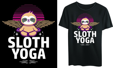 
Sloth yoga typography t-shirt design, meditation 