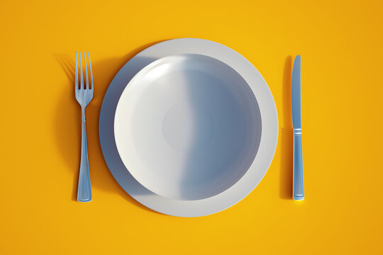 dinner set on yellow