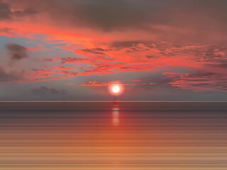red sunset ,pink  dramatic clouds , sea sun down nature landscape seascape weather forecast 