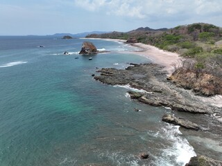 Aerial View of Playa Real Beach near Conchal and Tamarindo in Guanacaste, Costa Rica
