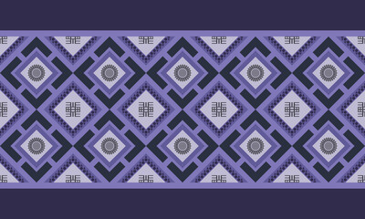 Geometric Tribal seamless pattern. Traditional design for paper, packaging, fabric, clothing, wrapping, carpet, tile, decoration, vector illustration, embroidery style. Pattern with Adinkra symbols.