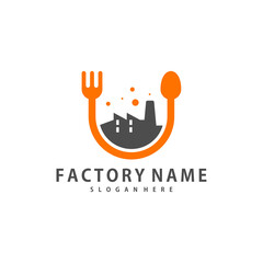 Food Factory logo design vector, Creative Factory logo design Template Illustration
