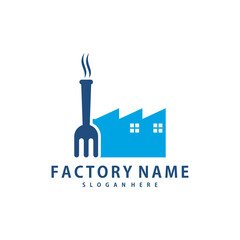 Food Factory logo design vector, Creative Factory logo design Template Illustration
