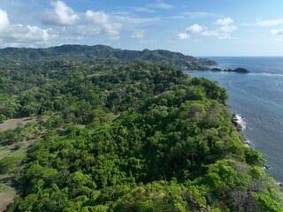 Fototapeta na wymiar Aerial view of Punta Leona and Playa Agujas near Jaco Beach, Costa RIca