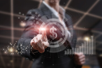 Concept of modern technology in financial market analytics.