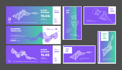 Cover for brochure, banner, flyer, poster. Set of vector templates.