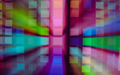 zoom effect over the colored lights square