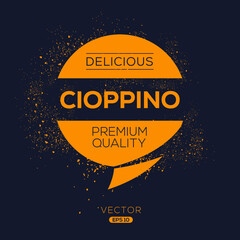 Creative (Cioppino) logo, Cioppino sticker, vector illustration.