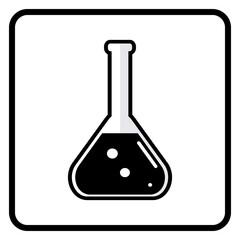 Laboratory flask sign. Chemistry lab icon. Analysis symbol. Classic flat style. Simple chemistry lab icon drawing by illustration