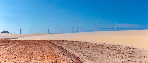 wind farm in the desert