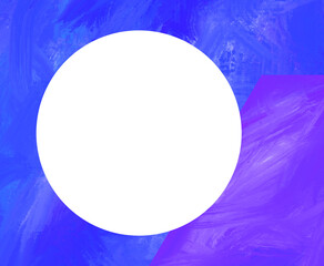 Circle picture frame blank space oil painting style geometric brush stroke