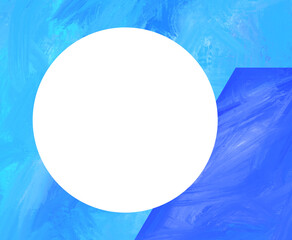 Circle picture frame blank space oil painting style geometric brush stroke