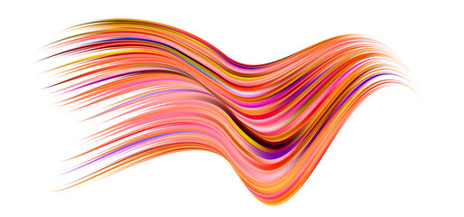 Obraz premium Colorful flow brush stroke. Ribbon isolated line.