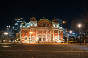 Fototapeta na wymiar 大阪市北区 夜の大阪市中央公会堂