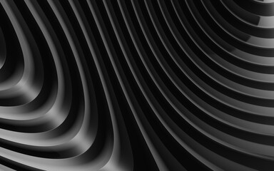 Dark waves abstract background pattern. Black wavy abstract background
