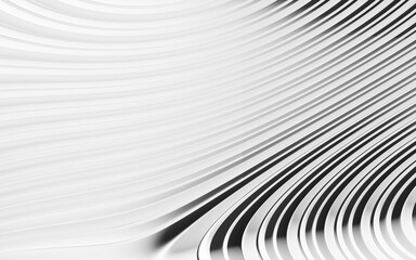 Reflective metallic black and white wavy abstract background. Black and white wavy abstract background
