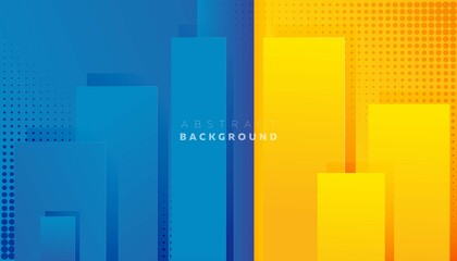 Fototapeta premium Abstract background modern design with blue and yellow colour background pattern cube style 