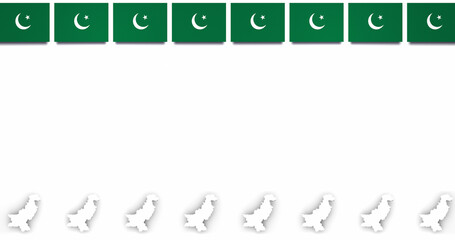 Pakistan Map Flag Background 4K Graphic Blank Copy Space Text 3d Illustration