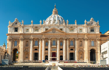 St Peter's Basilica in Vatican, Rome, Italy, Europe - obrazy, fototapety, plakaty