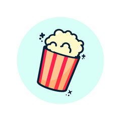 Flat design of popcorn isolated. 