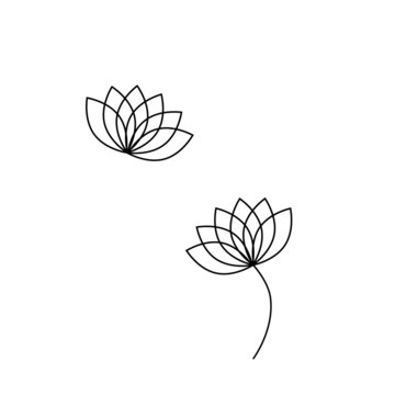 recommend clip art: Lotus flower isolated on white. Lotus geometric outline logo. Illustration, wedding or visiting card design element.