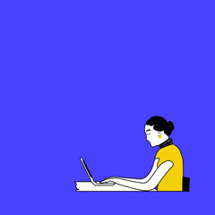 woman working on a computer, business, offices.