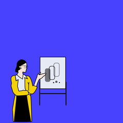 woman showing a presentation, woman at work, business, office.