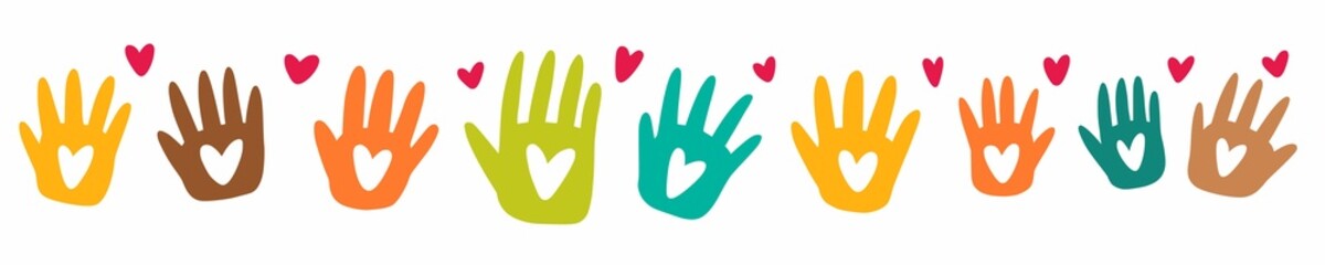 Vector illustration of a hand and a heart