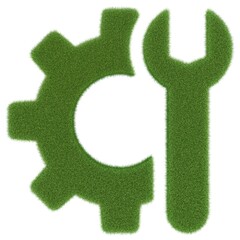 Zahnrad und Schraubenschlüssel 