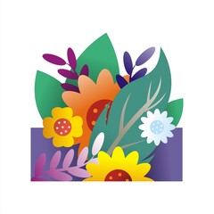 Vector flower and plant designs for wall pictures or book illustrations