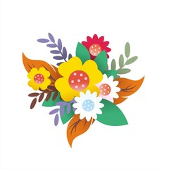 Vector flower and plant designs for wall pictures or book illustrations