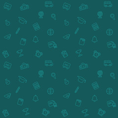 Seamless pattern with school icons. vector