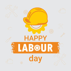 Labor day illustration background with helmet