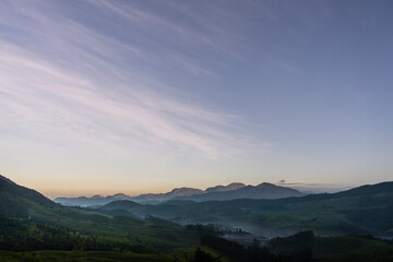 sunset over the mountains