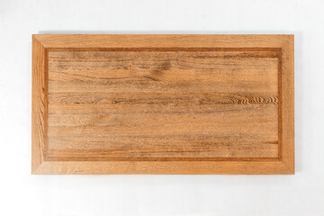 handmade wooden table on a white background with all the details