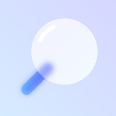 magnifying glass morphism trendy style icon. magnifying glass transparent glass color vector icon with blur and purple gradient. for web and ui design, mobile apps and promo business polygraphy