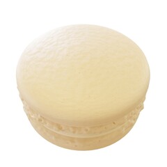 Cream macaron top view picture. 3d rendering.	