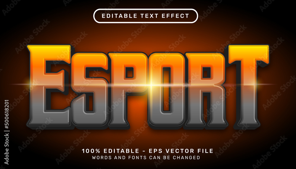Poster esport 3d text effect and editable text effect