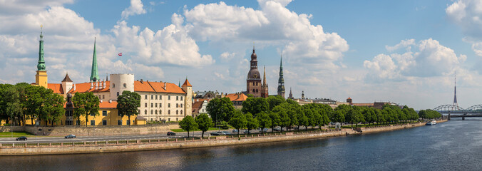 Naklejka na ściany i meble Panoramic view of Riga