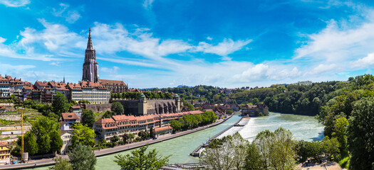 Fototapeta premium Bern and Berner Munster cathedral