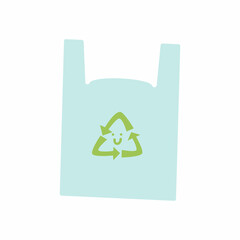 Biodegradable bag. International Mother Earth Day. Environmental problems and environmental protection. Vector illustration.