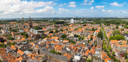 Obraz premium Panoramic view of Delft