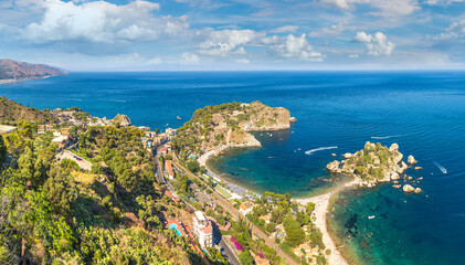 Fototapeta na wymiar Island Isola Bella in Taormina, Italy