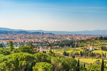 florence, panorama, tuscany, scenic view, settignano, fiesole, italy, florentine, cityscape,...