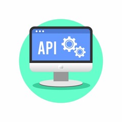 api vector icon, computer web service symbol. Modern, simple flat vector illustration for web site or mobile app