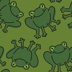Kids seamless little frogs pattern for fabrics and textiles and packaging and gifts and cards and linens and hobbies