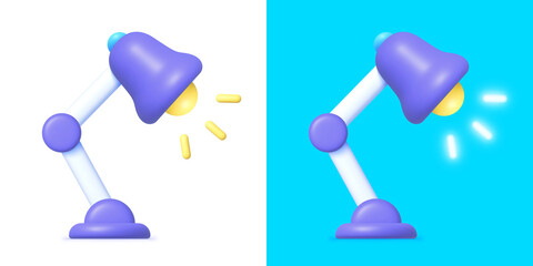 Modern table lamp neon, great design for any purposes. 3d render realistic vector icon. Trendy realistic illustration with red table lamp neon on white background. 3d style vector illustration