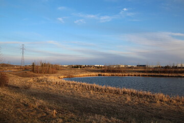 Fototapeta na wymiar Landscape With Lake, Pylypow Wetlands, Edmonton, Alberta